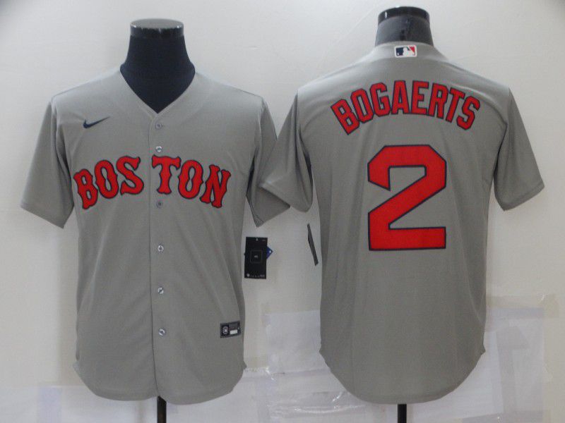 Cheap Men Boston Red Sox 2 Bogaerts Grey Game Nike 2021 MLB Jersey